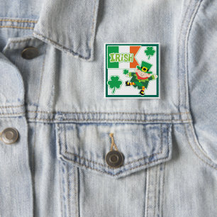 Funny Leprechaun Jig Irish Party Pinback Button