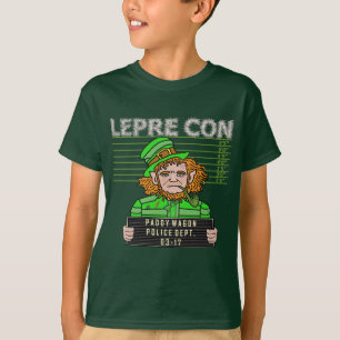 Funny Leprechaun Leprecon Mugshot T-Shirt