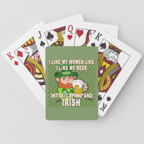 Funny Leprechaun Meme for St Patricks Day Playing Cards