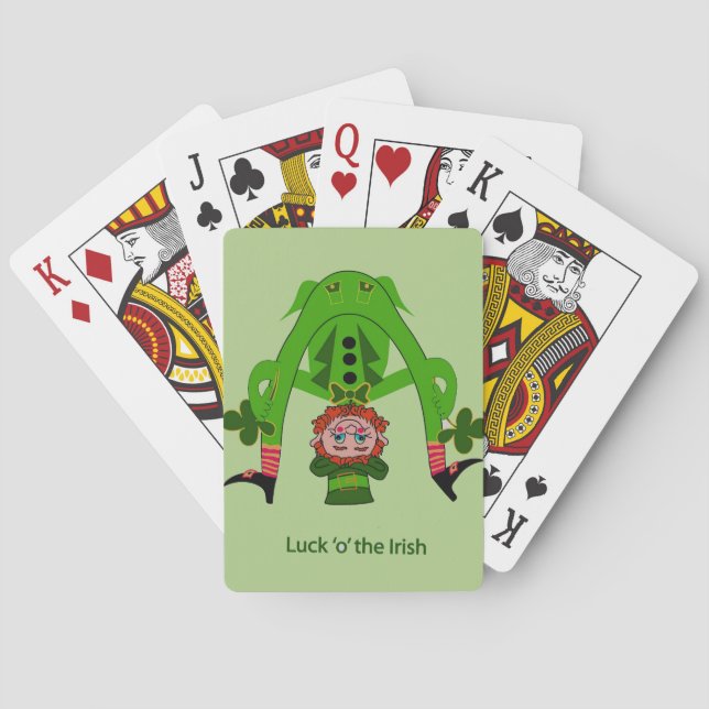 Funny Leprechaun Poker Cards (Back)