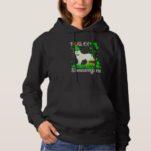 Funny Leprechaun Shamrock Leaf Arctic Wolf St Patr Hoodie