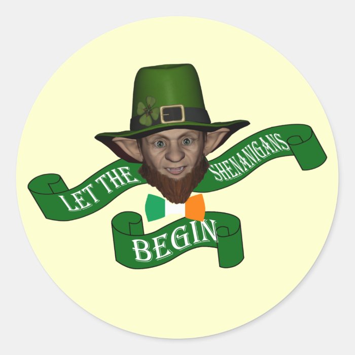 Funny  leprechaun shenanigans stickers