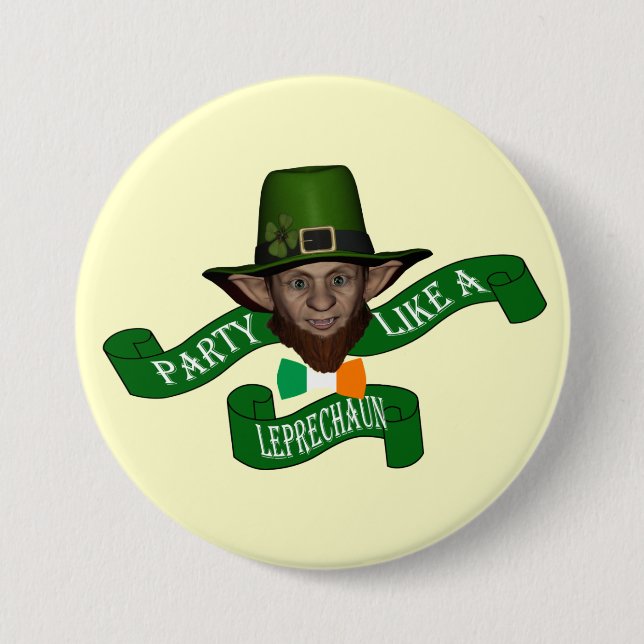 Funny leprechaun St Patrick's day Button (Front)