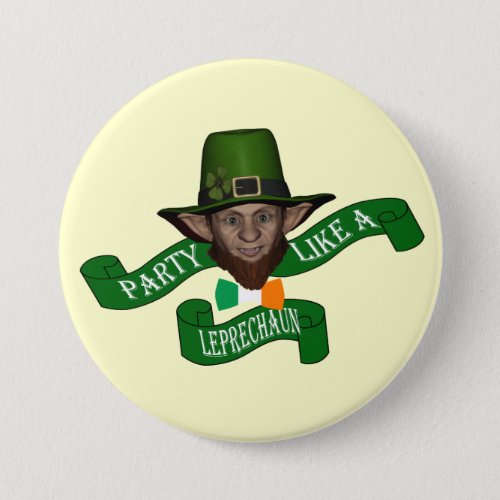 Funny leprechaun St Patricks day Button
