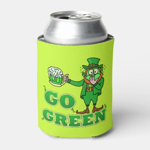 Funny Leprechaun St Patricks Day Go Green 2 Can Cooler