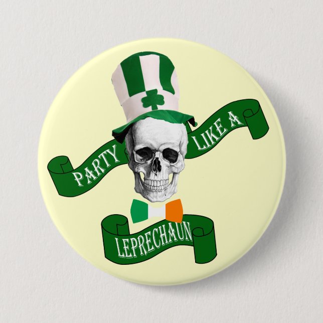 Funny leprechaun St Patrick's day Pinback Button (Front)