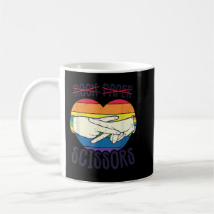 Funny Lesbian Pride Flag Rock Paper Scissors Lesbi Coffee Mug