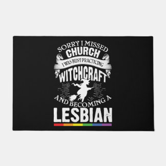 Funny Lesbian Witch Pride Feminist LGBT Doormat
