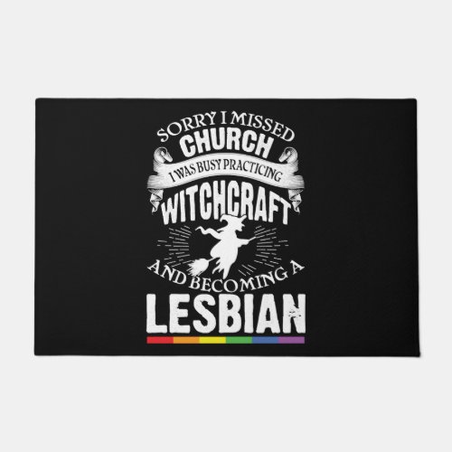 Funny Lesbian Witch Pride Feminist LGBT Doormat