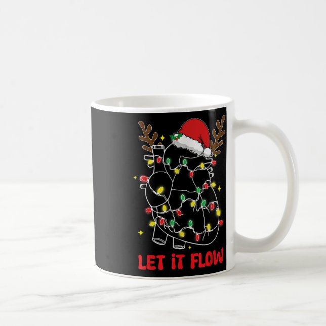 Funny Let It Flow Anatomy Heart Cardiac Nurse Sant Coffee Mug (Right)