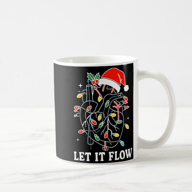 Funny Let It Flow Anatomy Heart Cardiac Nurse Sant Coffee Mug (Right)