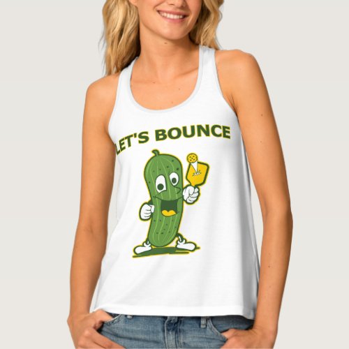 Funny Lets Bounce Pickle Playing Pickleball Tank Top