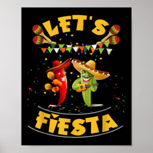 Funny Lets Fiesta Cinco De Mayo Men Women Kids Par Poster