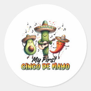 Funny Let's Fiesta Squad Family Matching Cinco De  Classic Round Sticker