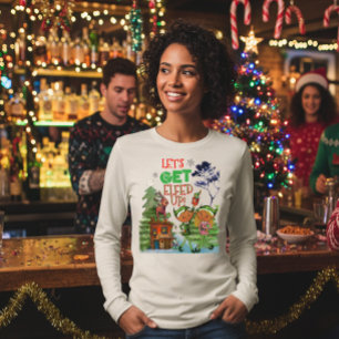 Funny Let's Get Elfed Up Christmas Party Tri-Blend Shirt