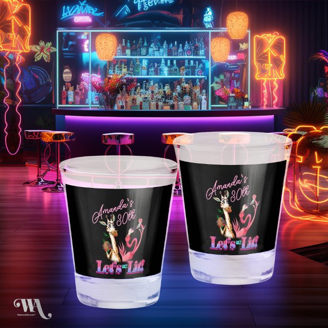 Funny Let's Get Lit Adult Cocktail Birthday  Shot Glass (Creator Uploaded)