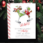 Funny Let's Get Lit Holiday Cocktail Party Invitation<br><div class="desc">Celebrate the holiday season with a festive & fun Christmas cocktail party! Enjoy delicious cocktails, good company, and plenty of holiday cheer. This invitation features the cutest reindeer and Santa climbing into a martini glass with the saying "let's get lit". It's the perfect way to invite your guests to a...</div>