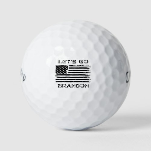 Funny Lets Go Brandon Biden Distressed Flag Golf Balls