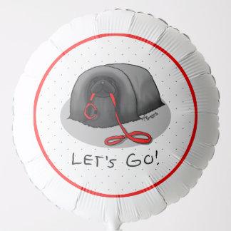 Funny Let's Go! for a Walk Pekingese Dog (black) Balloon