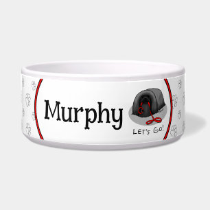 Funny Let's Go! for a Walk Pekingese Dog (black) Bowl