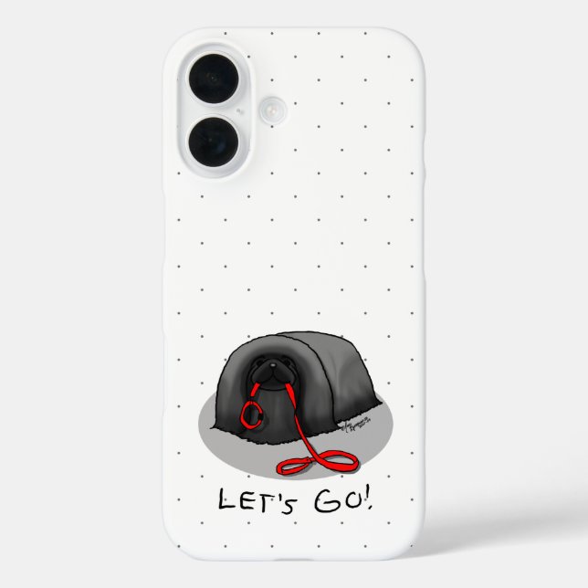 Funny Let's Go! for a Walk Pekingese Dog (black) Case-Mate iPhone Case (Back)
