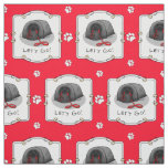 Funny Let's Go! for a Walk Pekingese Dog (black) Fabric