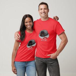 Funny Let's Go! for a Walk Pekingese Dog (black) T-Shirt