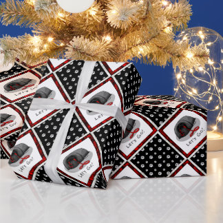 Funny Let's Go! for a Walk Pekingese Dog (black) Wrapping Paper