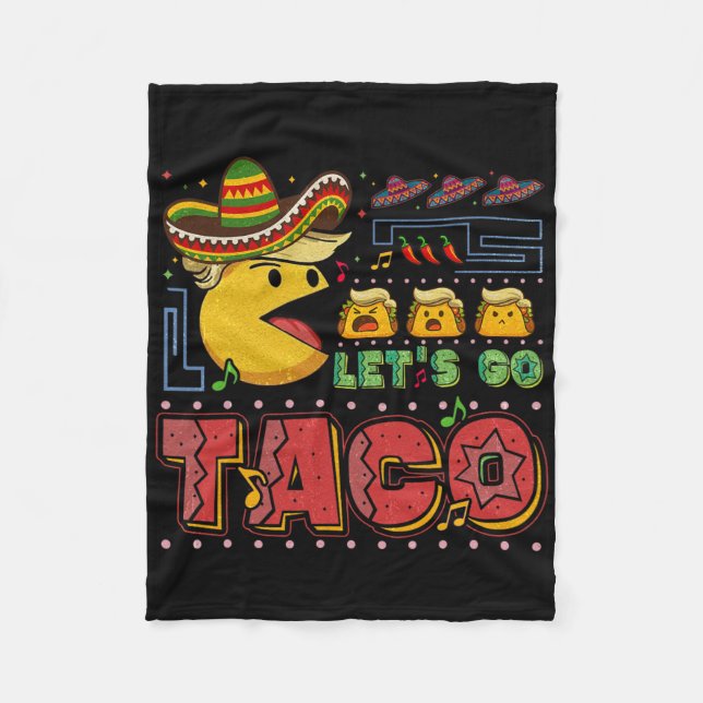 Funny Let's Go Taco 40  Fleece Blanket (Front)