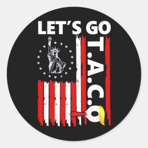 Funny Let's Go Taco 50 Classic Round Sticker