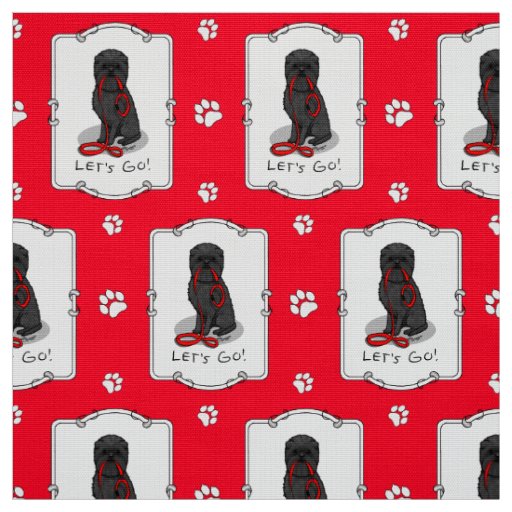 Funny Let's Go! Walk Affenpinscher (Black Natural) Fabric