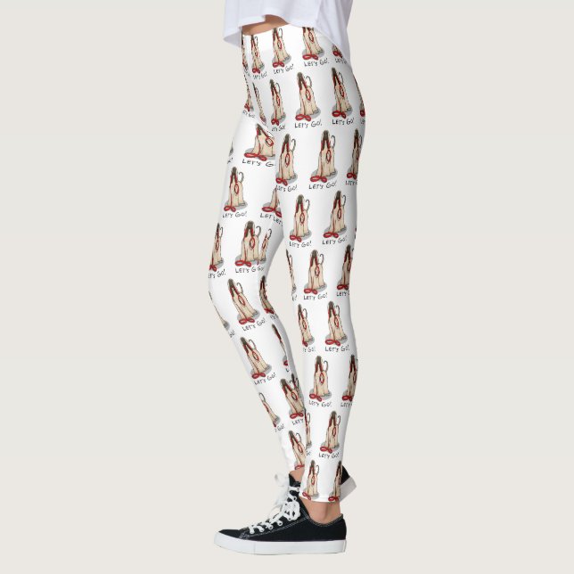 Funny Let's Go! Walk Afghan Hound (Cream) Leggings (Left)