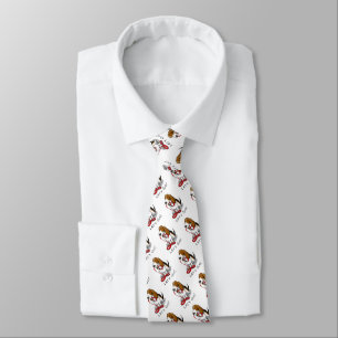 Funny Let's Go! Walk Basset Hound (tri-color 1) Neck Tie