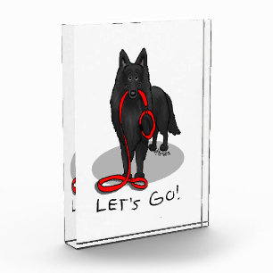 Funny Let's Go! Walk Belgian Sheepdog (black 1) Acrylic Award
