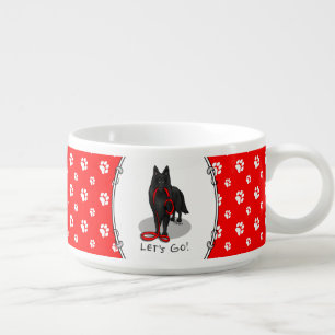 Funny Let's Go! Walk Belgian Sheepdog (black 1) Bowl