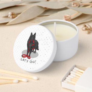 Funny Let's Go! Walk Belgian Sheepdog (black 1) Mini Candle Favors