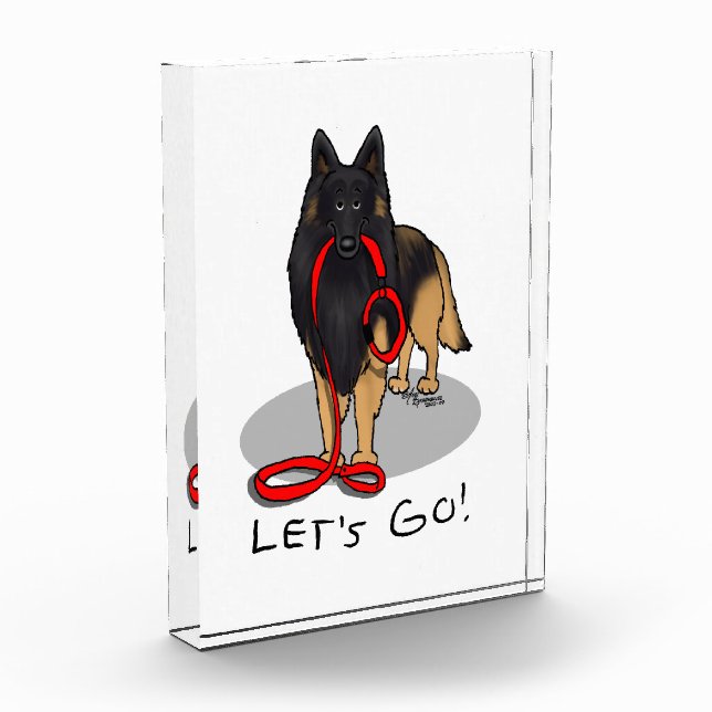 Funny Let's Go! Walk Belgian Tervuren (original) Acrylic Award (Left)