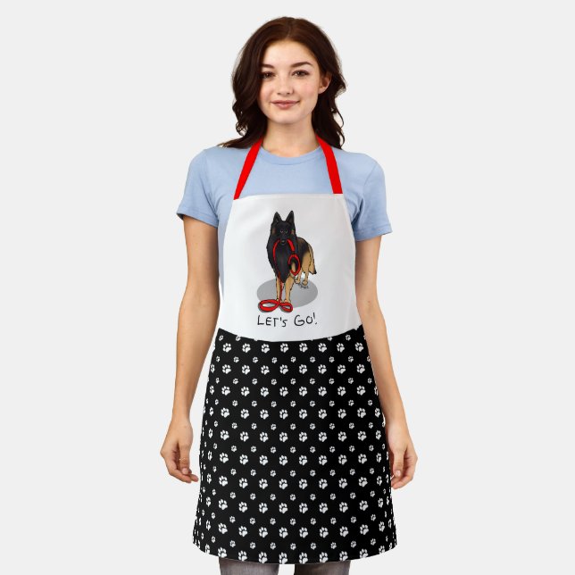 Funny Let's Go! Walk Belgian Tervuren (original) Apron (Worn)
