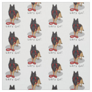 Funny Let's Go! Walk Belgian Tervuren (original) Fabric
