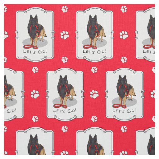 Funny Let's Go! Walk Belgian Tervuren (original) Fabric