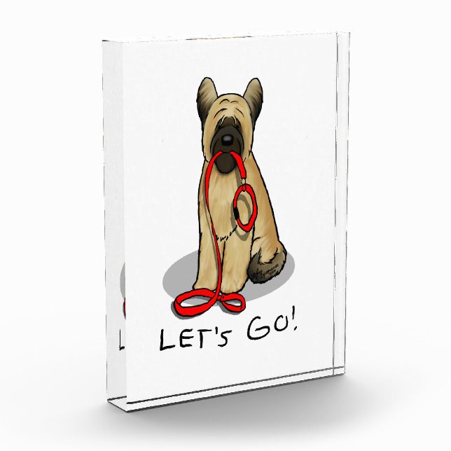 Funny Let's Go! Walk Briard (cr tawny black 1) Acrylic Award (Left)