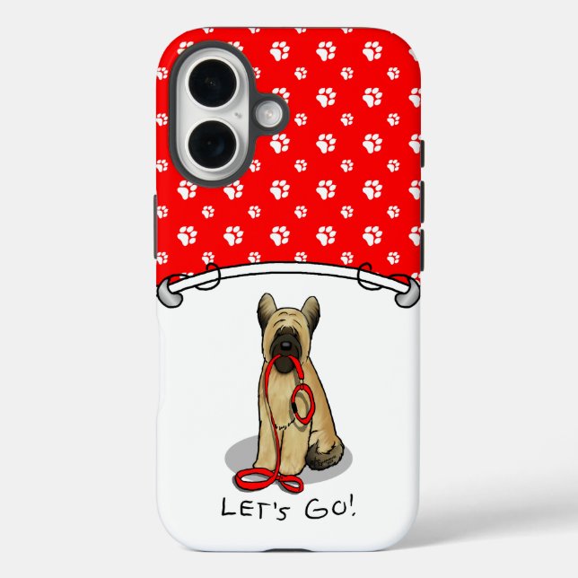 Funny Let's Go! Walk Briard (cr tawny black 1) Case-Mate iPhone Case (Back)