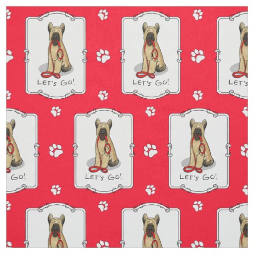 Funny Let's Go! Walk Briard (cr tawny black 1) Fabric