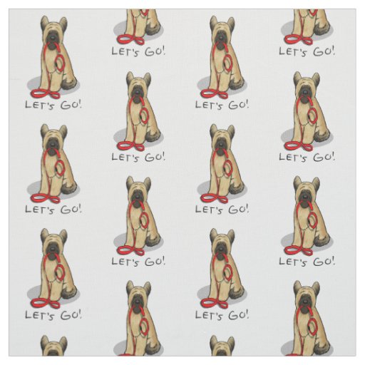 Funny Let's Go! Walk Briard (cr tawny black 1) Fabric