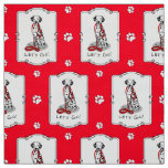 Funny Let&#39;s Go! Walk Dalmatian Dog (black 1) Fabric