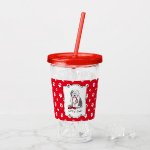 Funny Let's Go! Walk Old English Sheepdog (Gray 1) Acrylic Tumbler