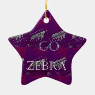 Funny Lets Go Zebra  Hakuna Matata motif Design Co Ceramic Ornament