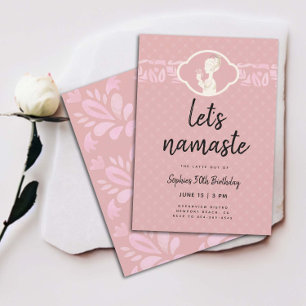Funny Lets Namaste Women 50th Birthday Party Invitation