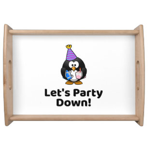 Funny Let's Party Down! Birthday Party Serving Tray