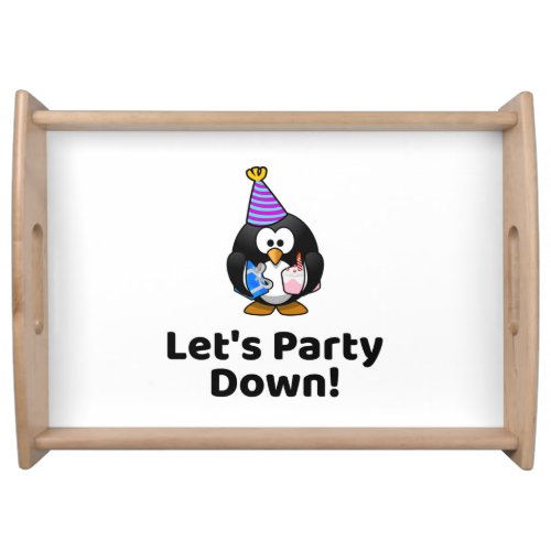 Funny Lets Party Down Birthday Party Serving Tray